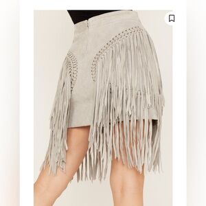 Wonderwest Suede Fringe mini skirt XL